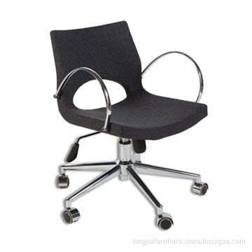 Armrest Office Task Chair, Made of Cashmere and Chrome Frame with Wheel